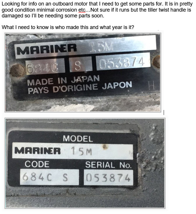 Japanese Mariner Outboard Serial Number