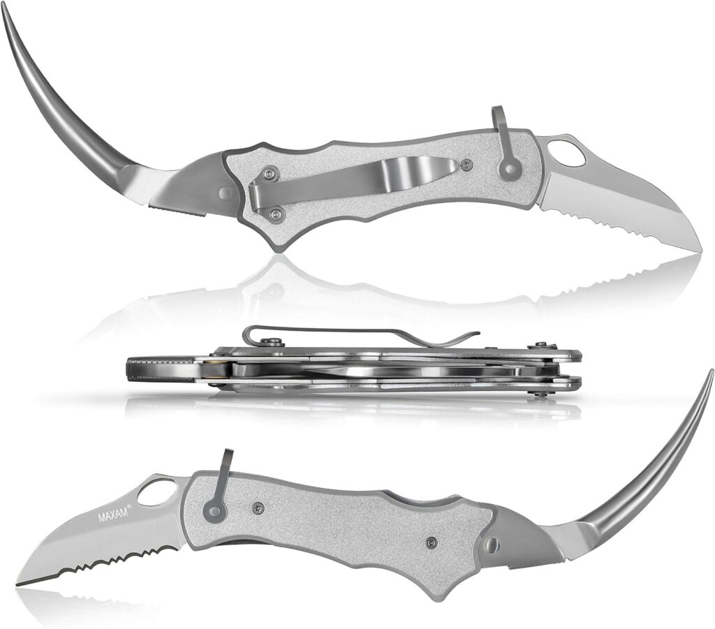 Maxam Sailors Tool, a Powerful Multi-Use Sailors Knife, Ideal for Boating, Fishing, or Sailing, Silver